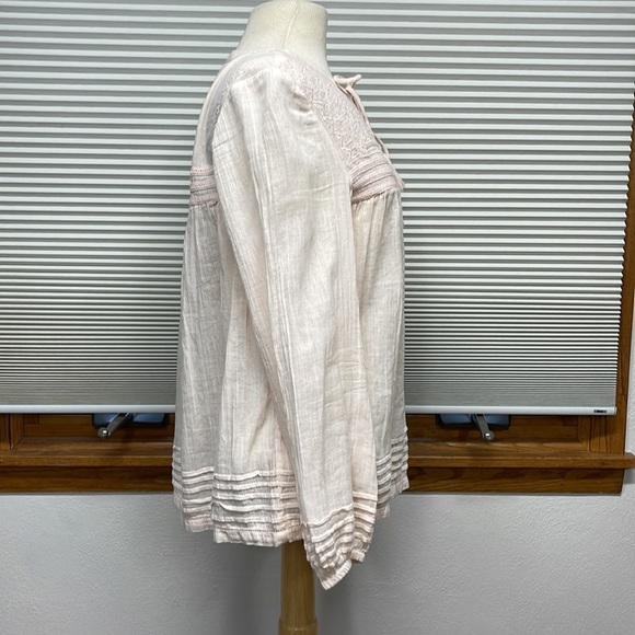 Sanctuary Patel Pink Cotton Embroidered Peasant Blouse Size Small - Picture 3 of 8
